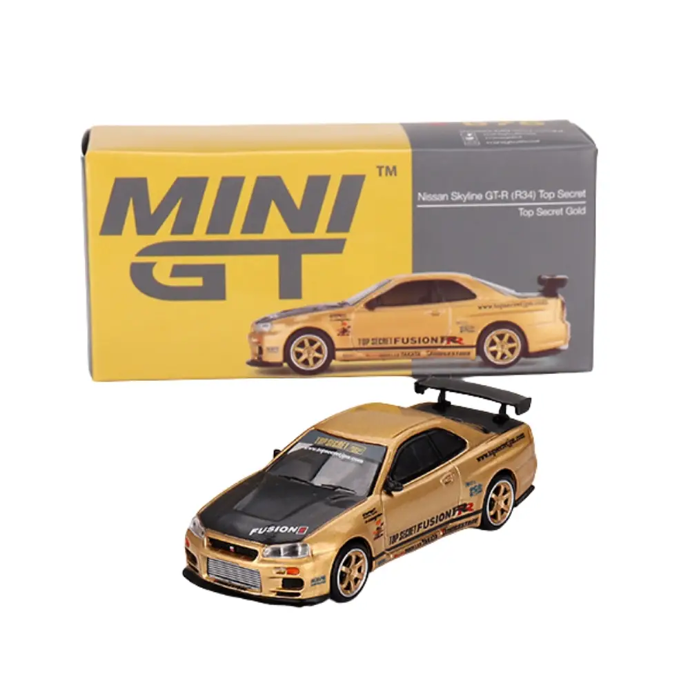 Nissan Skyline GT-R (R34) Top Secret Top Secret Gold – Mini GT #676
