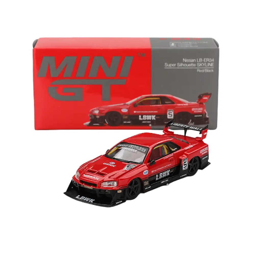 Nissan LB-ER34 Super Silhouette Skyline Red/Black – Mini GT #843 (Opened)