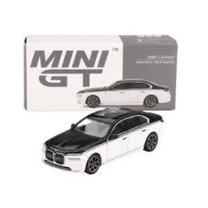BMW i7 xDrive60 Alpine White / Black Sapphire – Mini GT #959