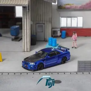 Nissan R34 Nismo Z-Tune Blue With Black Carbon Hood - Fuji 1:64