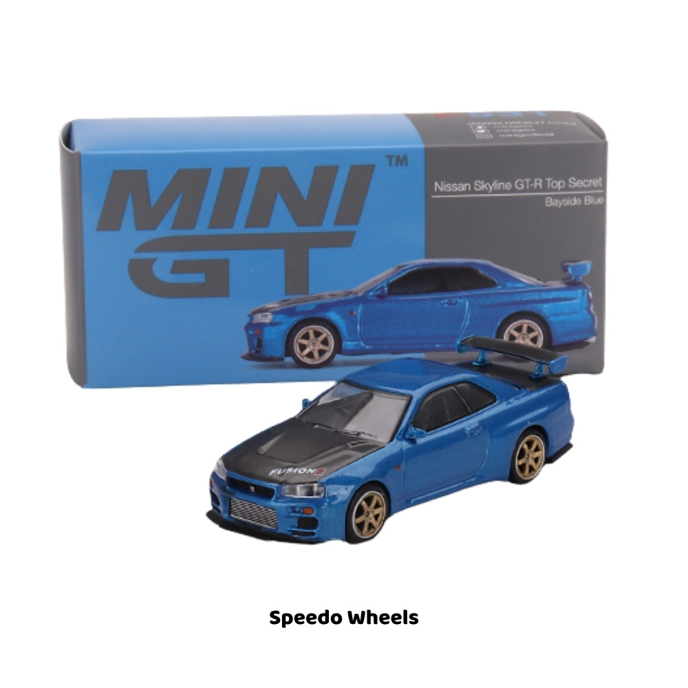 Nissan Skyline GT-R (R34) Top Secret Bayside Blue - Mini GT #531 (Opened)