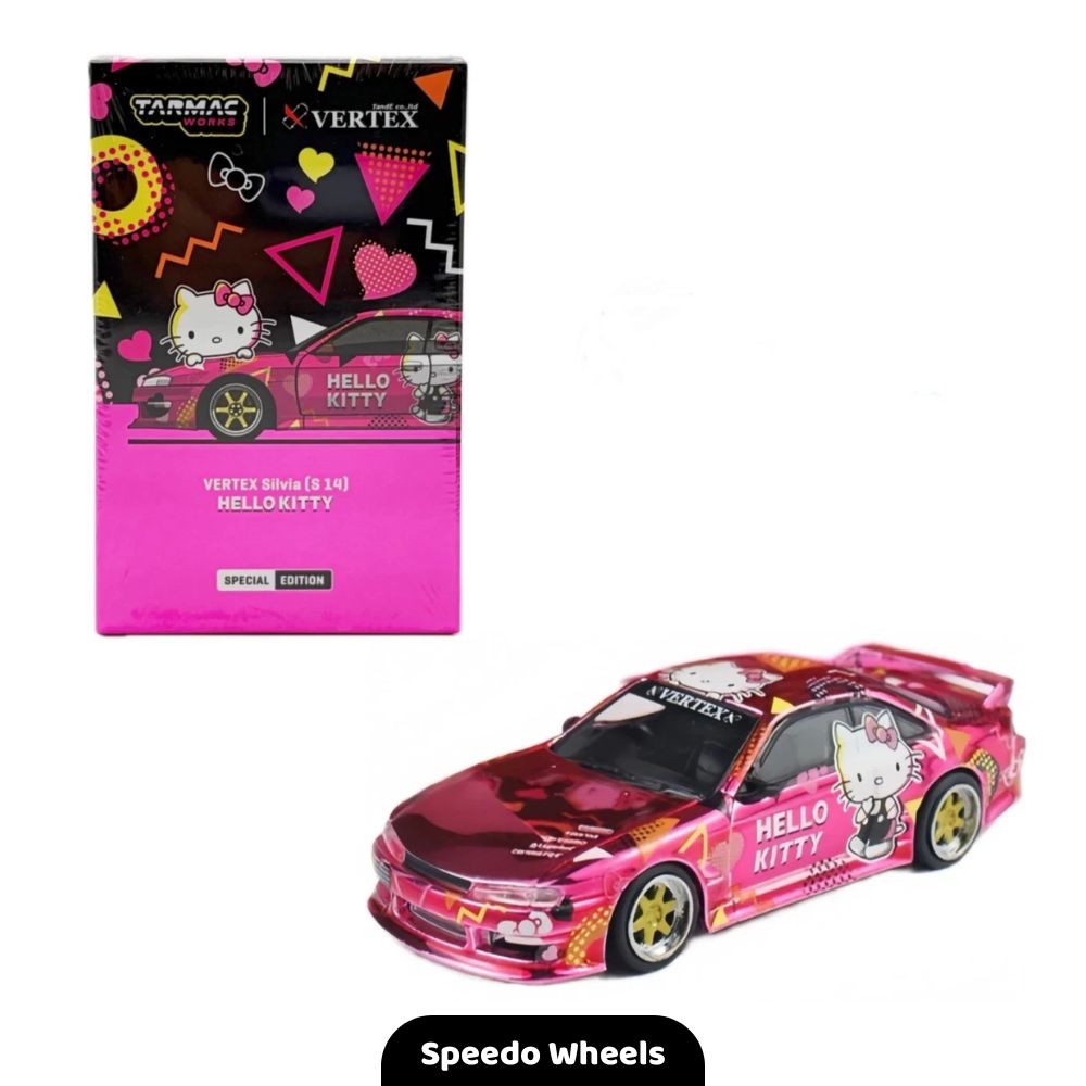 Tarmac Works 1:64 VERTEX - Silvia (S14) Hello Kitty Pink Chrome Special Edition
