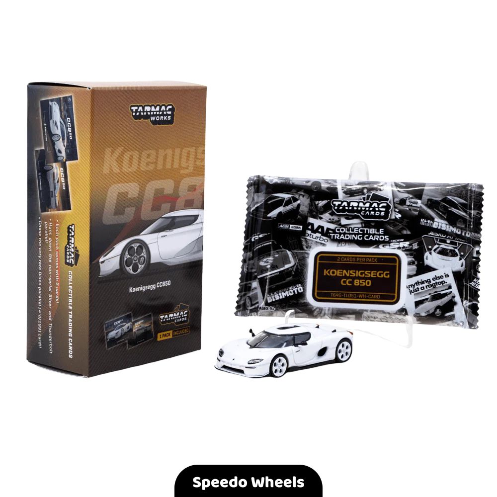 Tarmac Works - Koenigsegg CC850 White + Trading Cards Combo Set