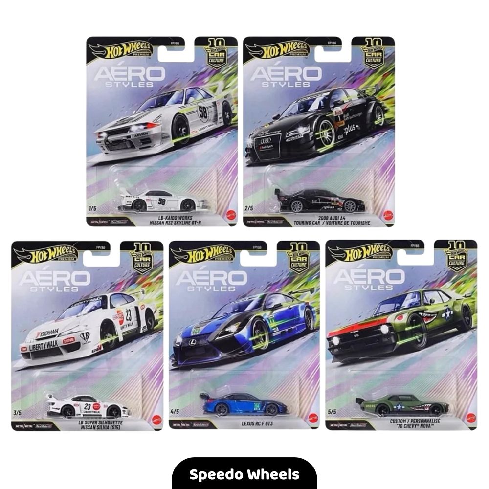 Hot Wheels Premium – Aero Styles Set of 5 Cars